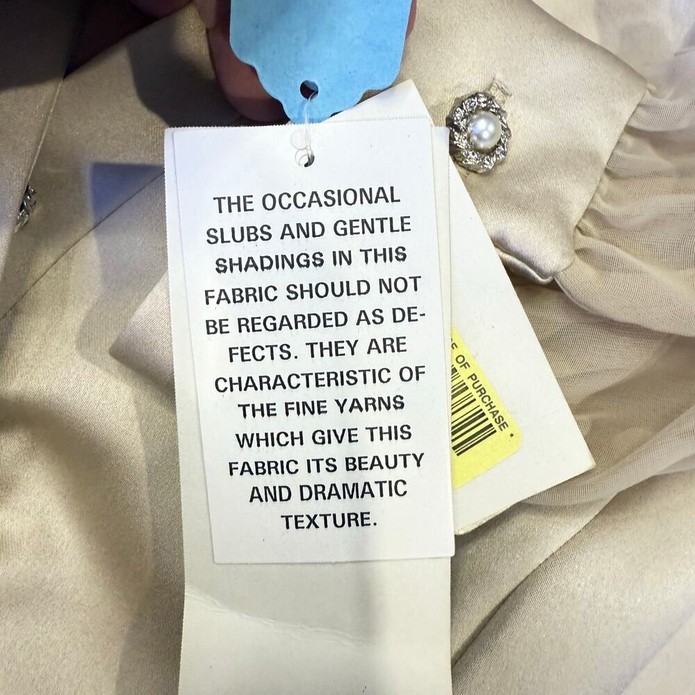 VTG NWT JR Nite‎ 16 gold sheer diamond button blouse women glam bling luxury USA - Picture 13 of 13